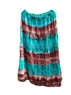 Vintage Tie-Dye Hippie Skirt Boho Peasant Festival Indian Cotton